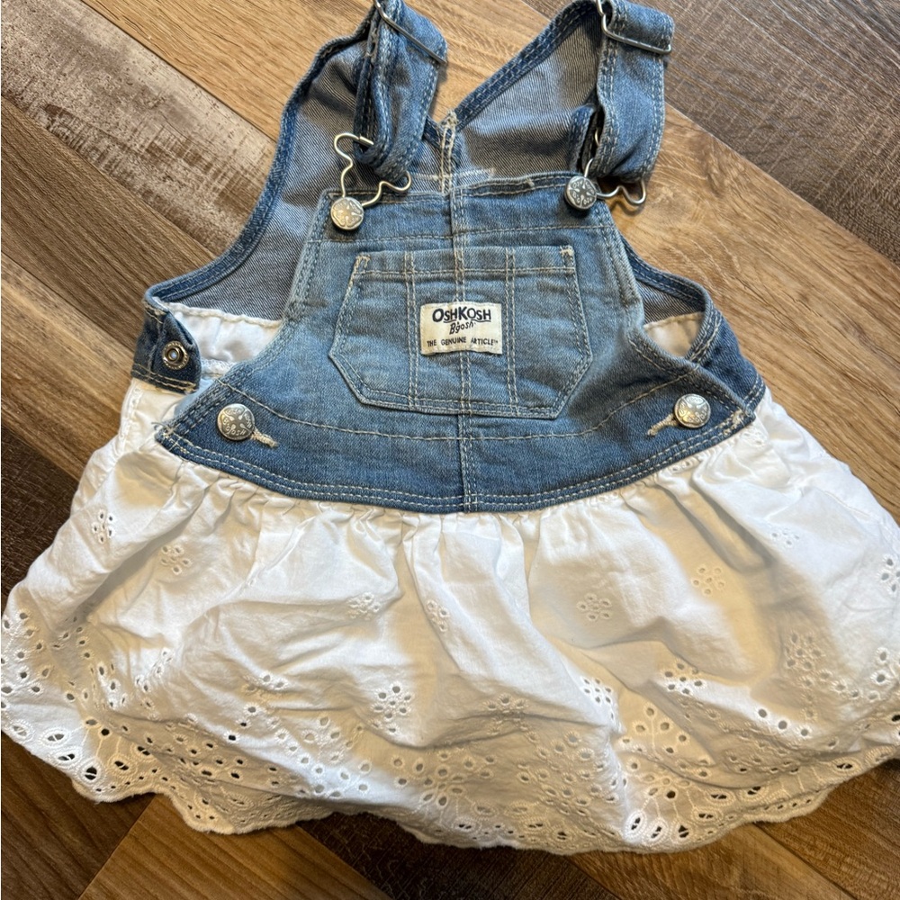 OshKosh B'gosh Denim and White Eyelet Skirtall